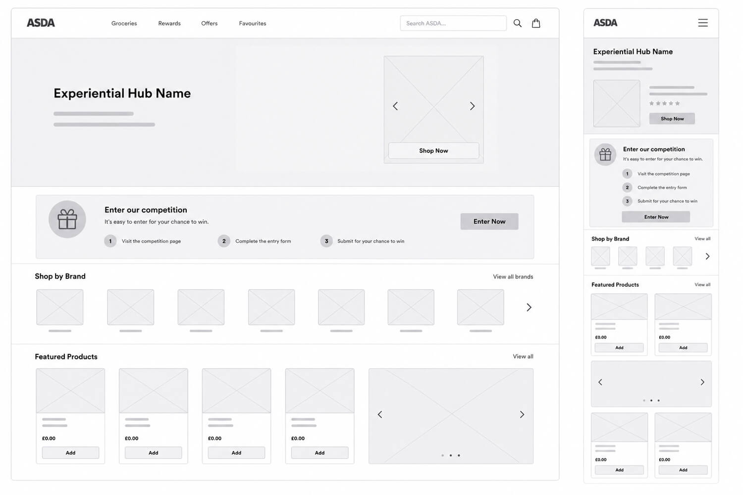 Asda Experiential Hub Wireframe