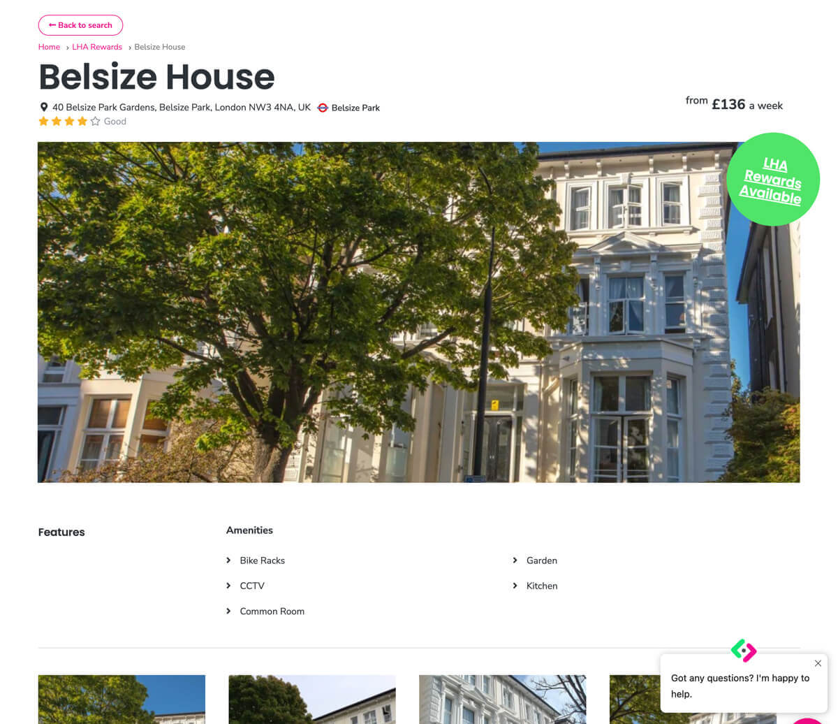 LHA London old property page