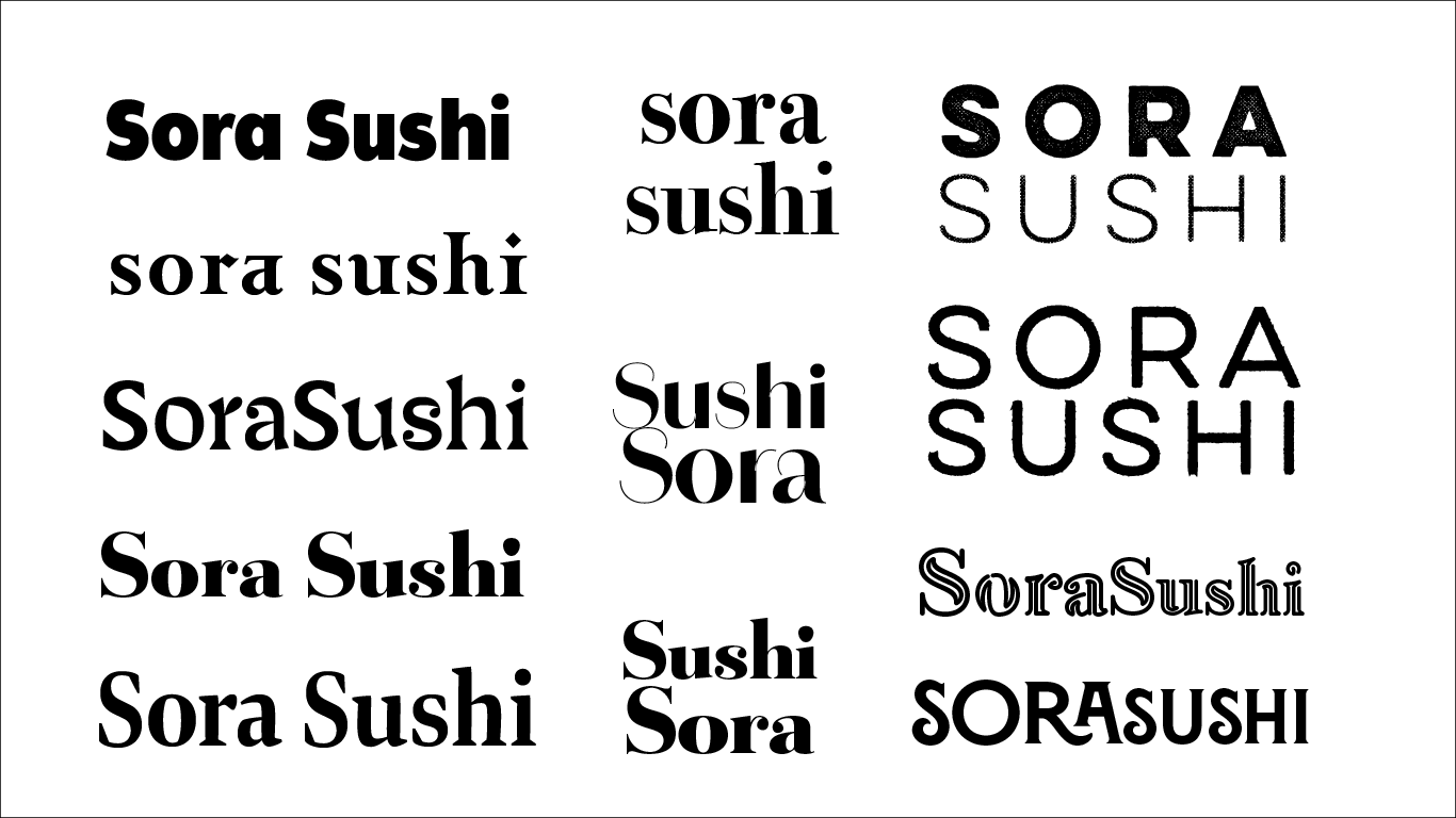 Sora Sushi typography