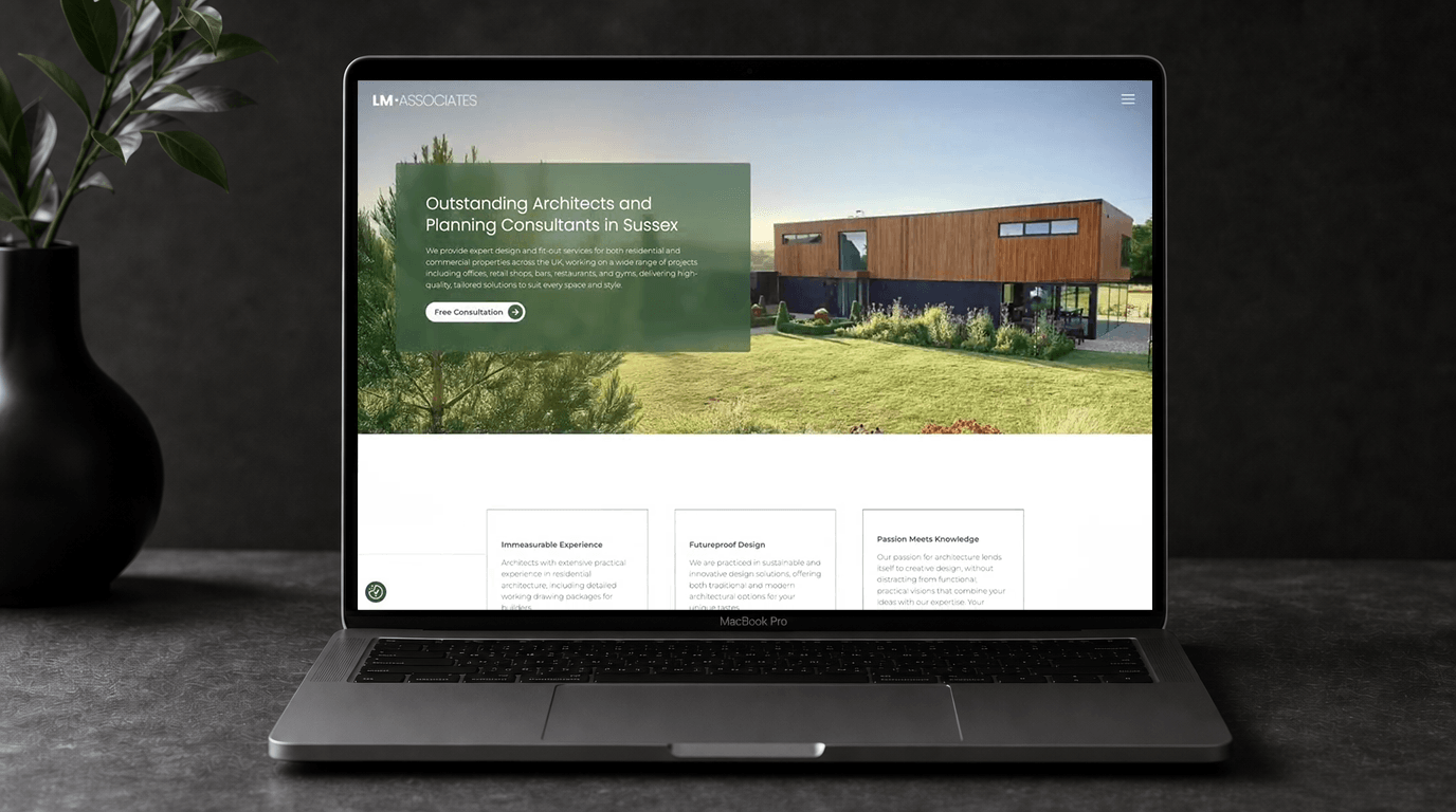 LM Associates homepage, desktop view