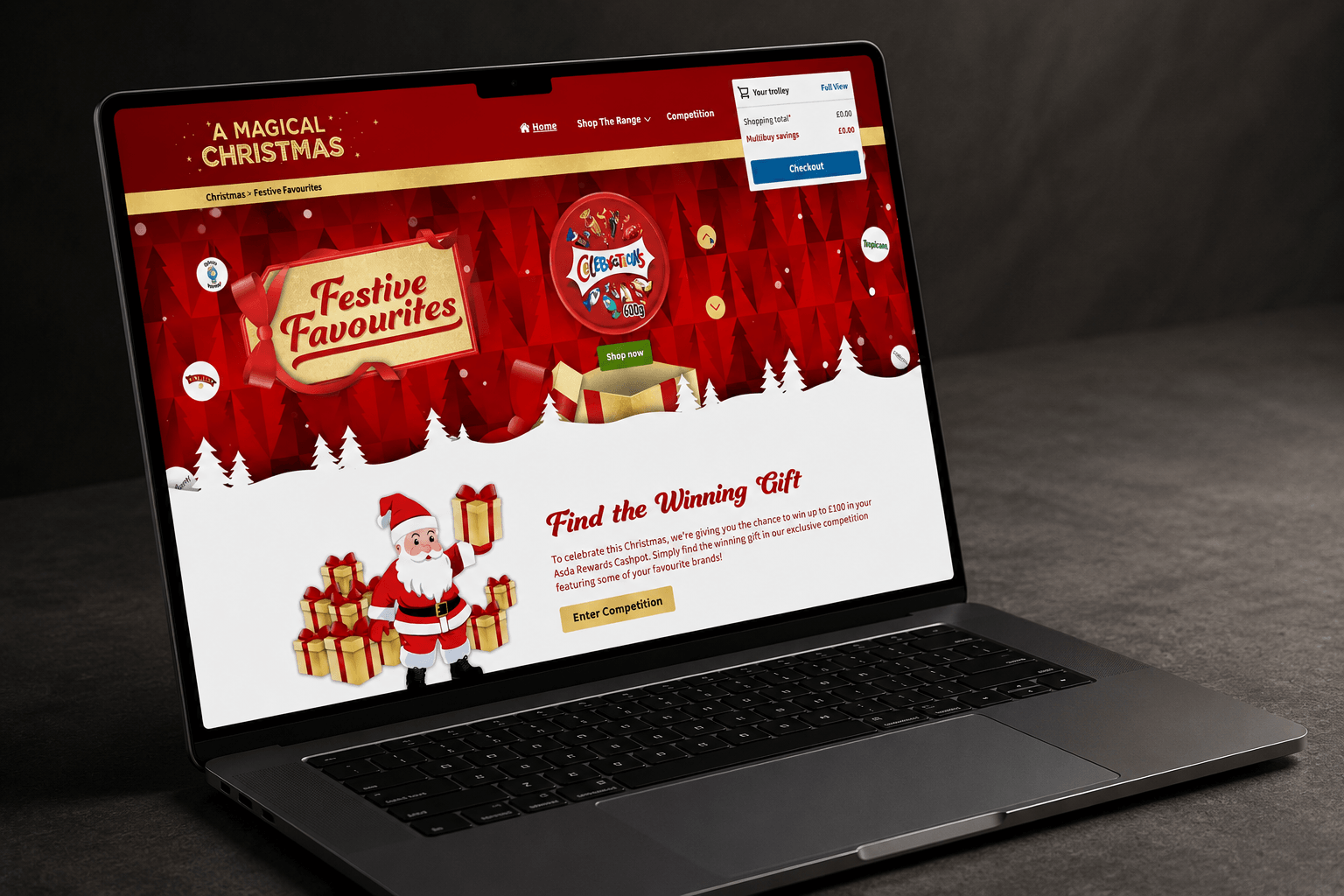 A Magical Christmas homepage, desktop view