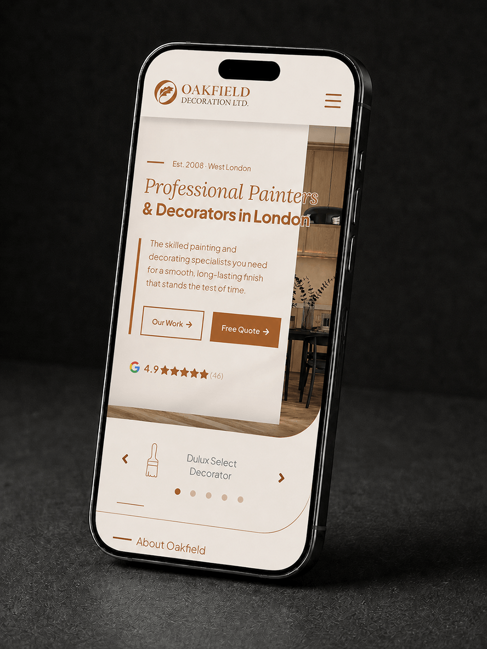 Oakfield Decoration, mobile view