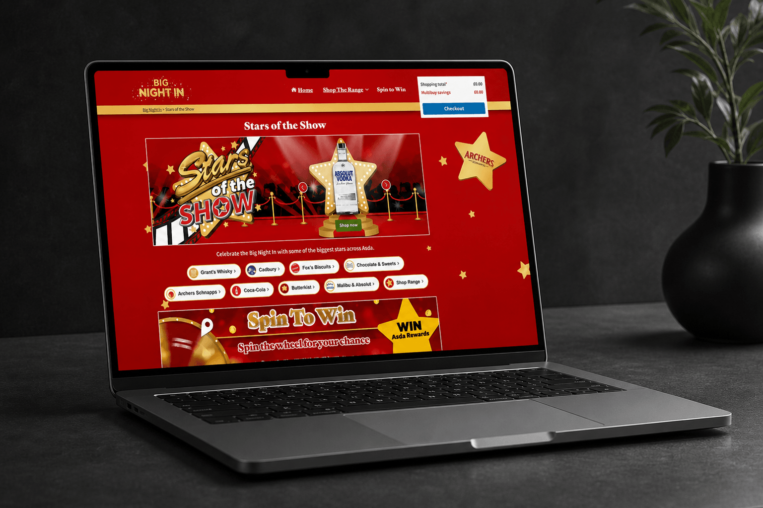 Stars of the Show homepage, desktop view
